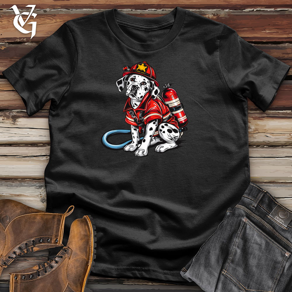 Viking Goods Dalmatian Firefighter Hero Cotton Tee Black / L