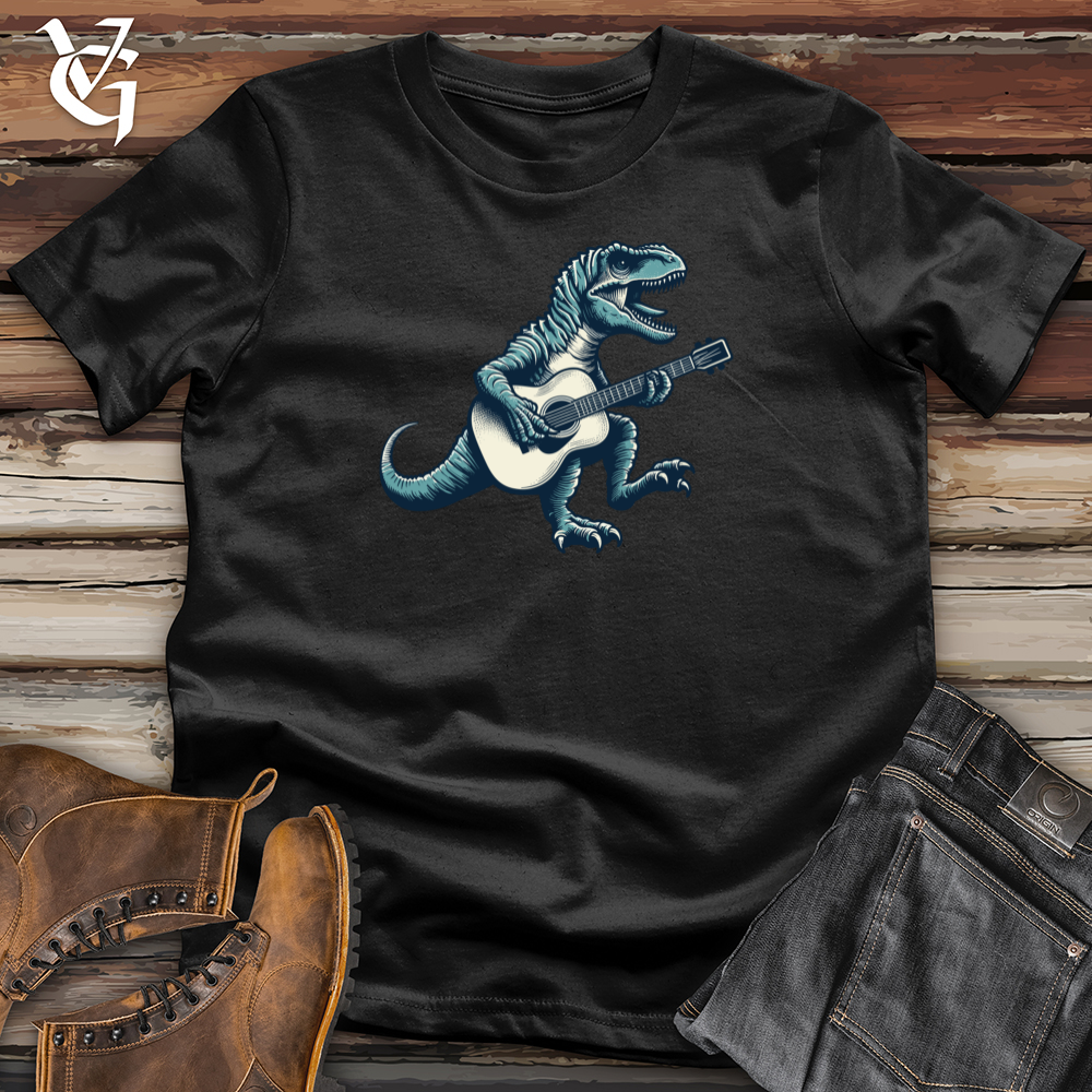 Viking Goods Dinosaur Playing Guitar Softstyle Tee Black / L