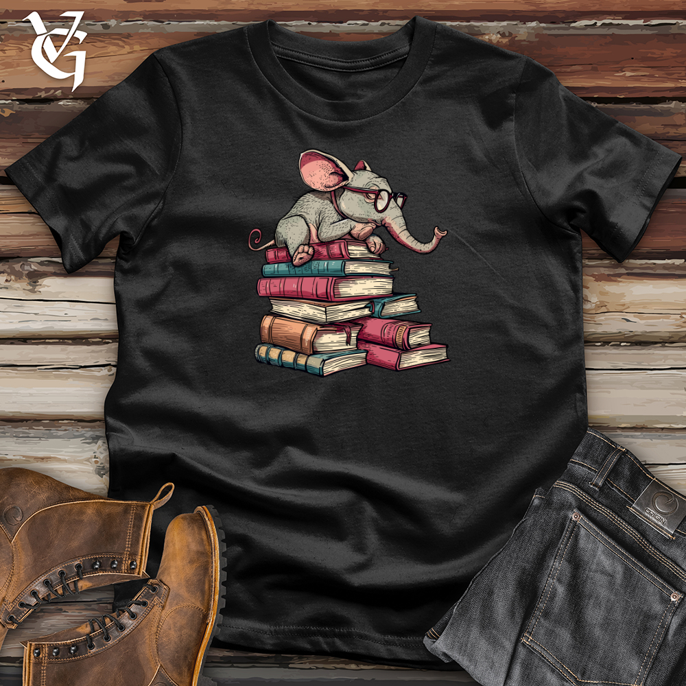 Viking Goods Elephant Bookworm Reader Softstyle Tee Black / L