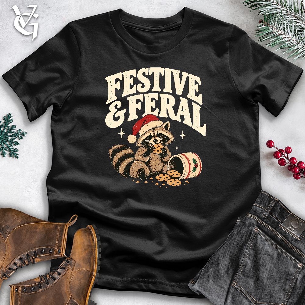 Viking Goods Festive and Feral Softstyle Tee Black / L