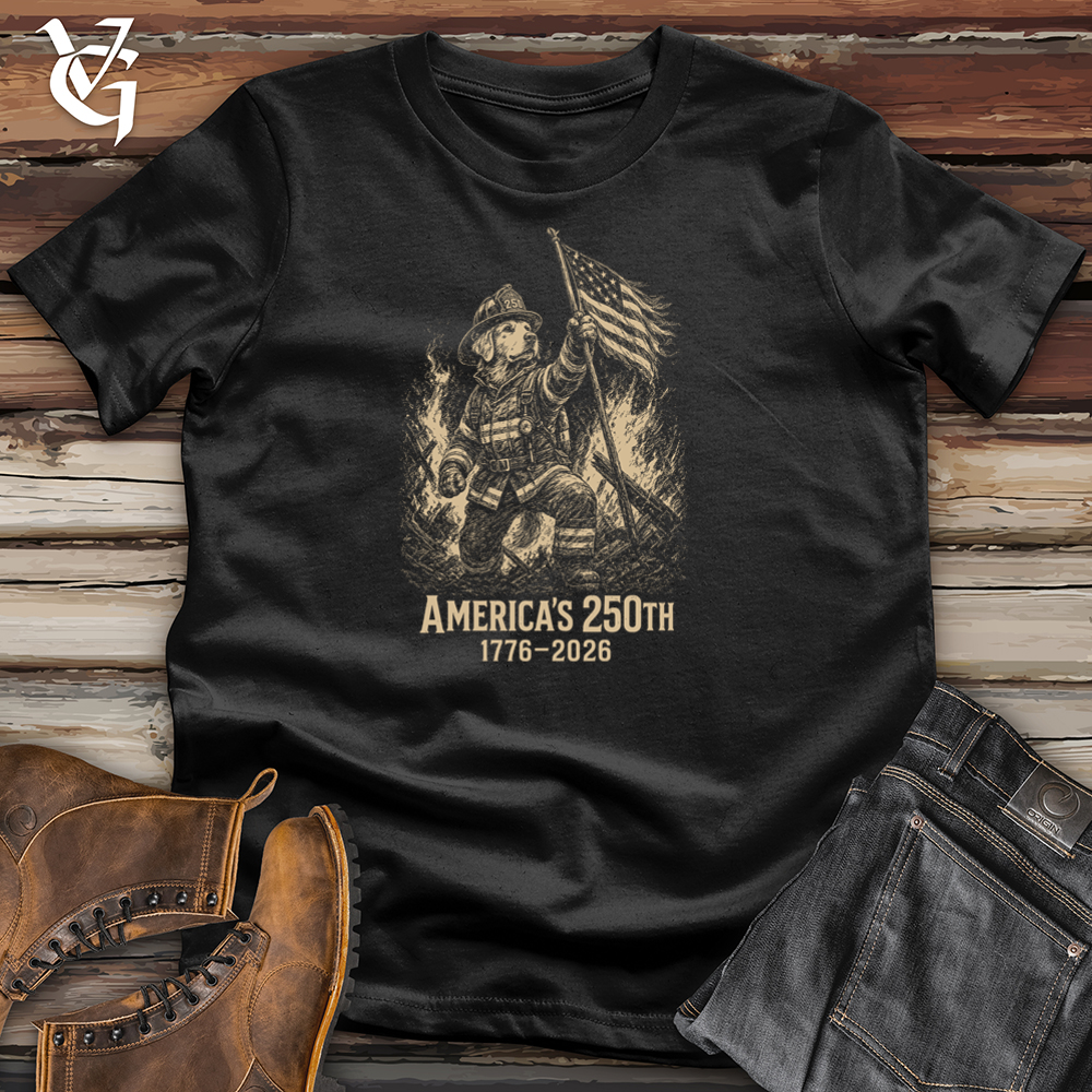 Viking Goods Firefighter Dog A250 Softstyle Tee Black / L