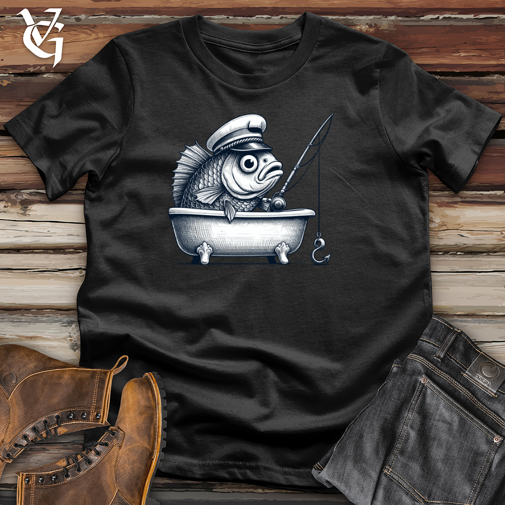 Viking Goods Fish Catching Fish Cotton Tee Black / L