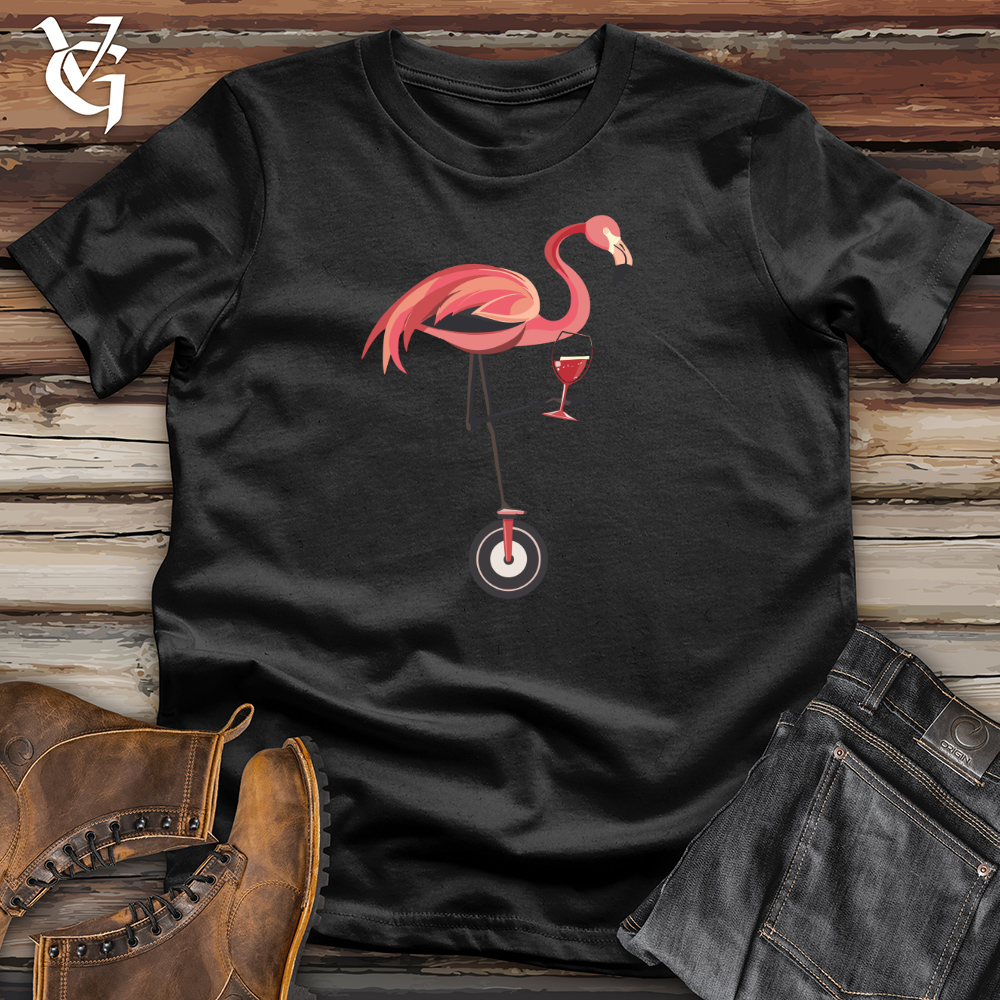 Viking Goods Flamingo Unicycle Sip Cotton Tee Black / L