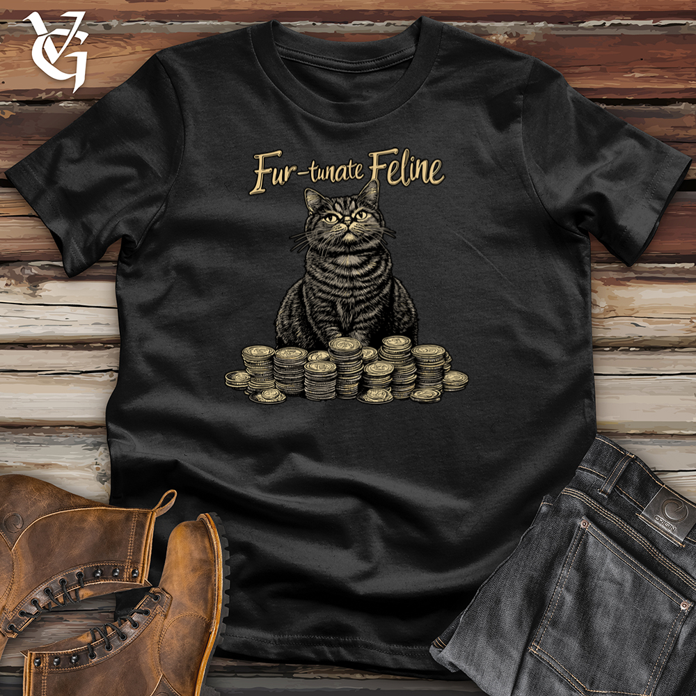 Viking Goods Furrtunate Feline Softstyle Tee Black / L