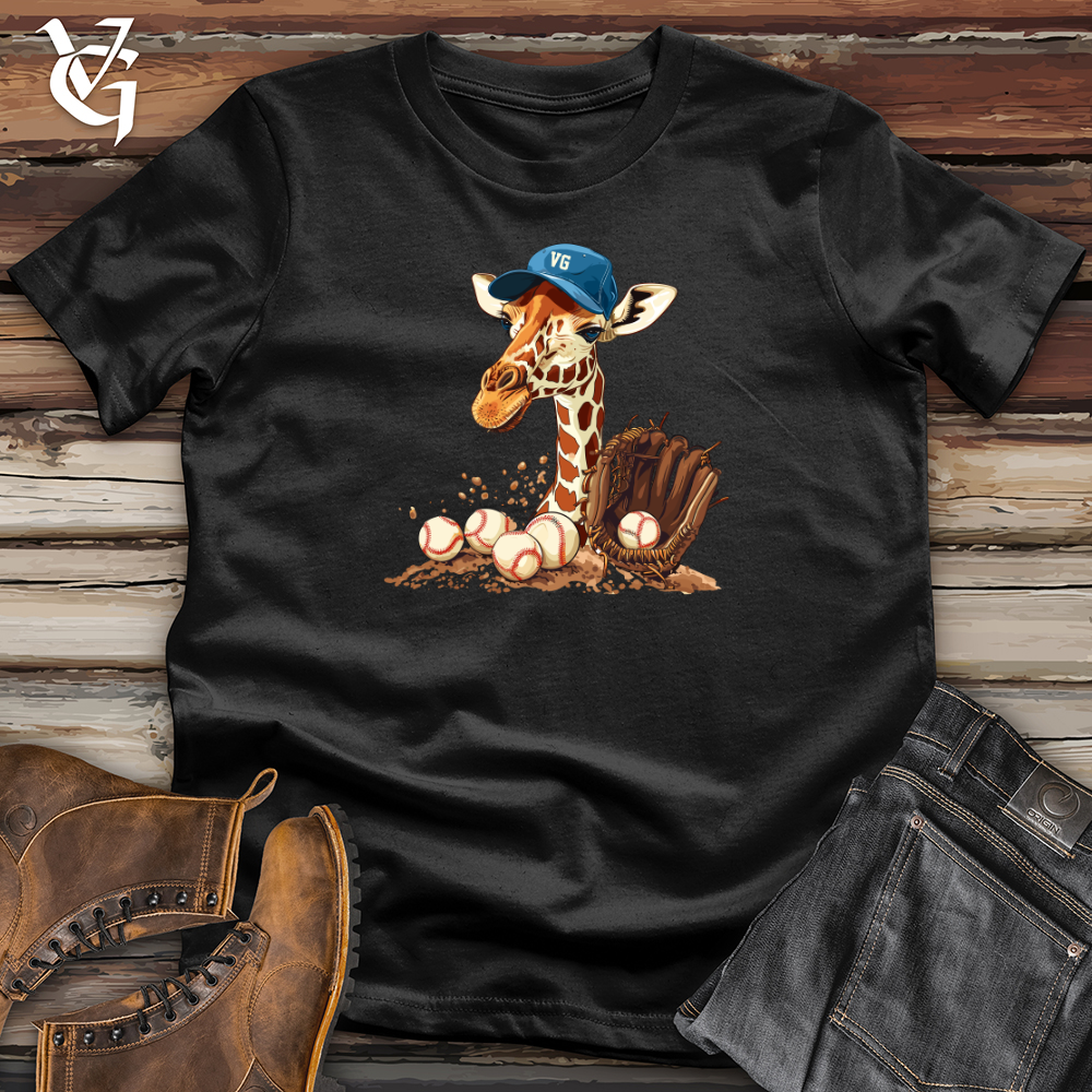 Viking Goods Giraffe Baseball Mitt Softstyle Tee Black / L