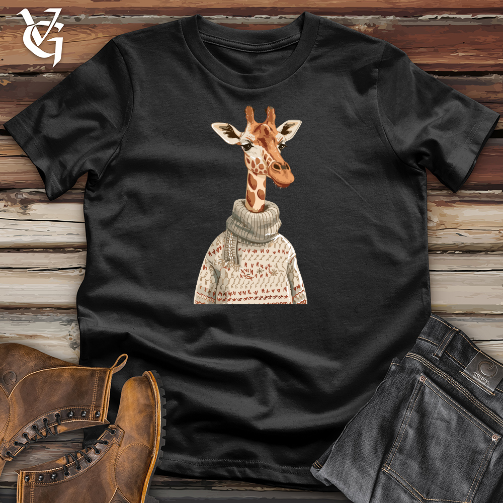 Viking Goods Giraffe Cozy Sweater Cotton Tee Black / L