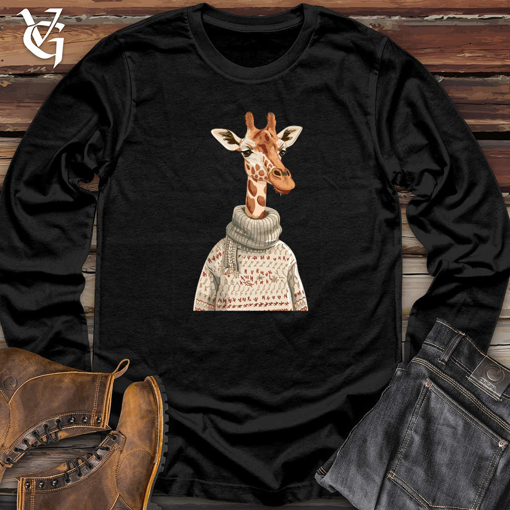 Viking Goods Giraffe Cozy Sweater Long Sleeve Black / L