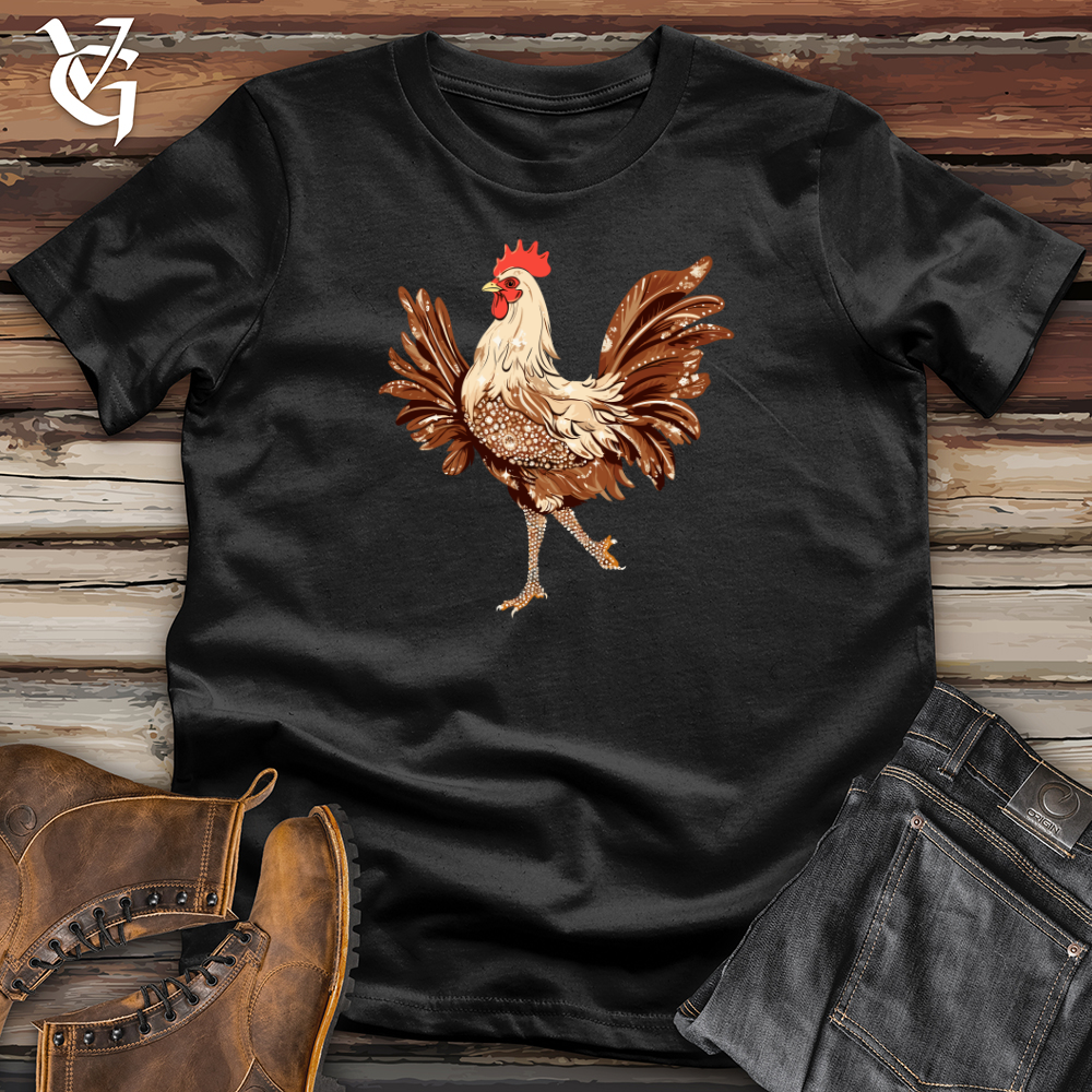 Viking Goods Glamorous Rooster Sparkle Softstyle Tee Black / L