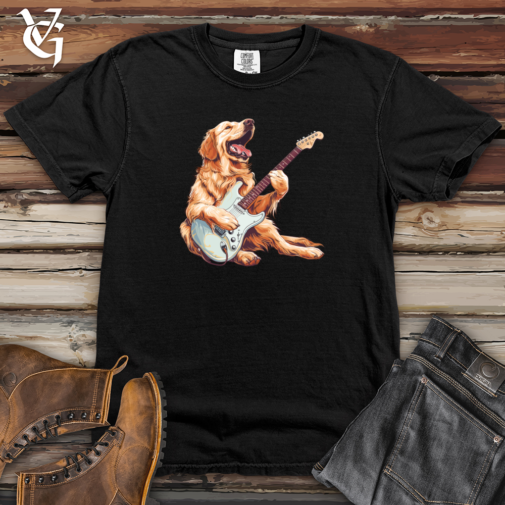 Viking Goods Golden Retriever Rockstar Heavy Cotton Comfort Colors Tee Black / L