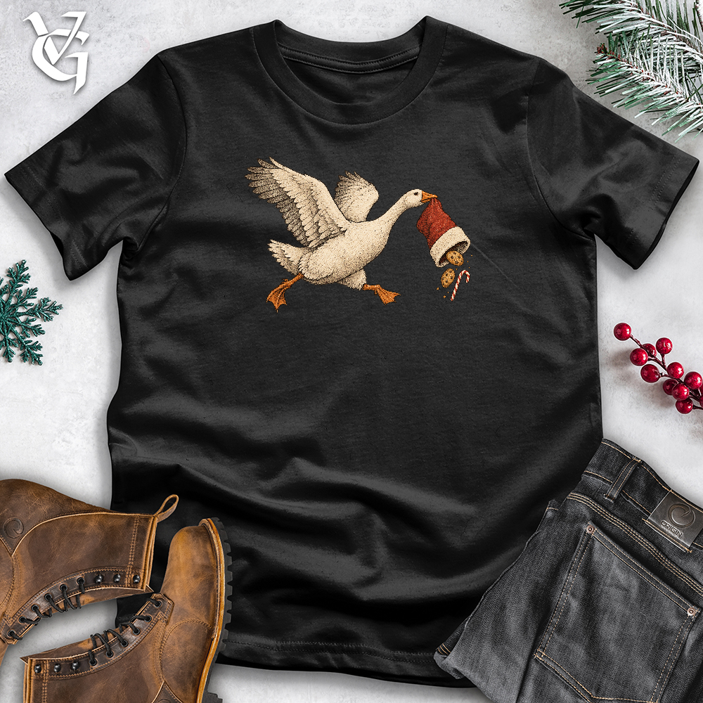 Viking Goods Goose Steals a Stocking Softstyle Tee Black / L