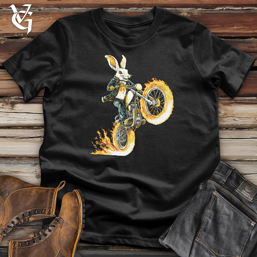 Viking Goods Hare Motorcycle Flames Softstyle Tee Black / L