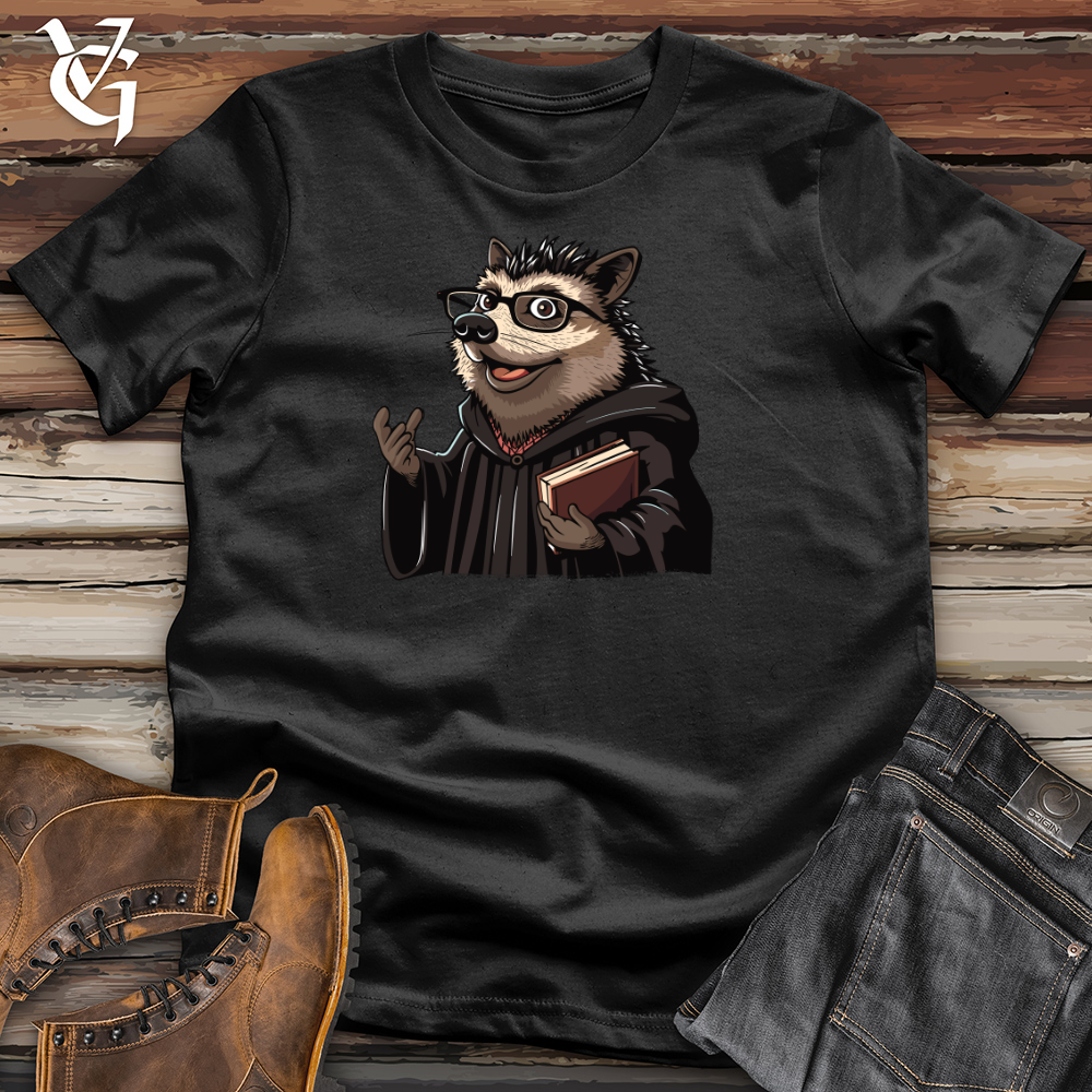 Viking Goods Hedgehog Professor Wisdom Cotton Tee Black / L