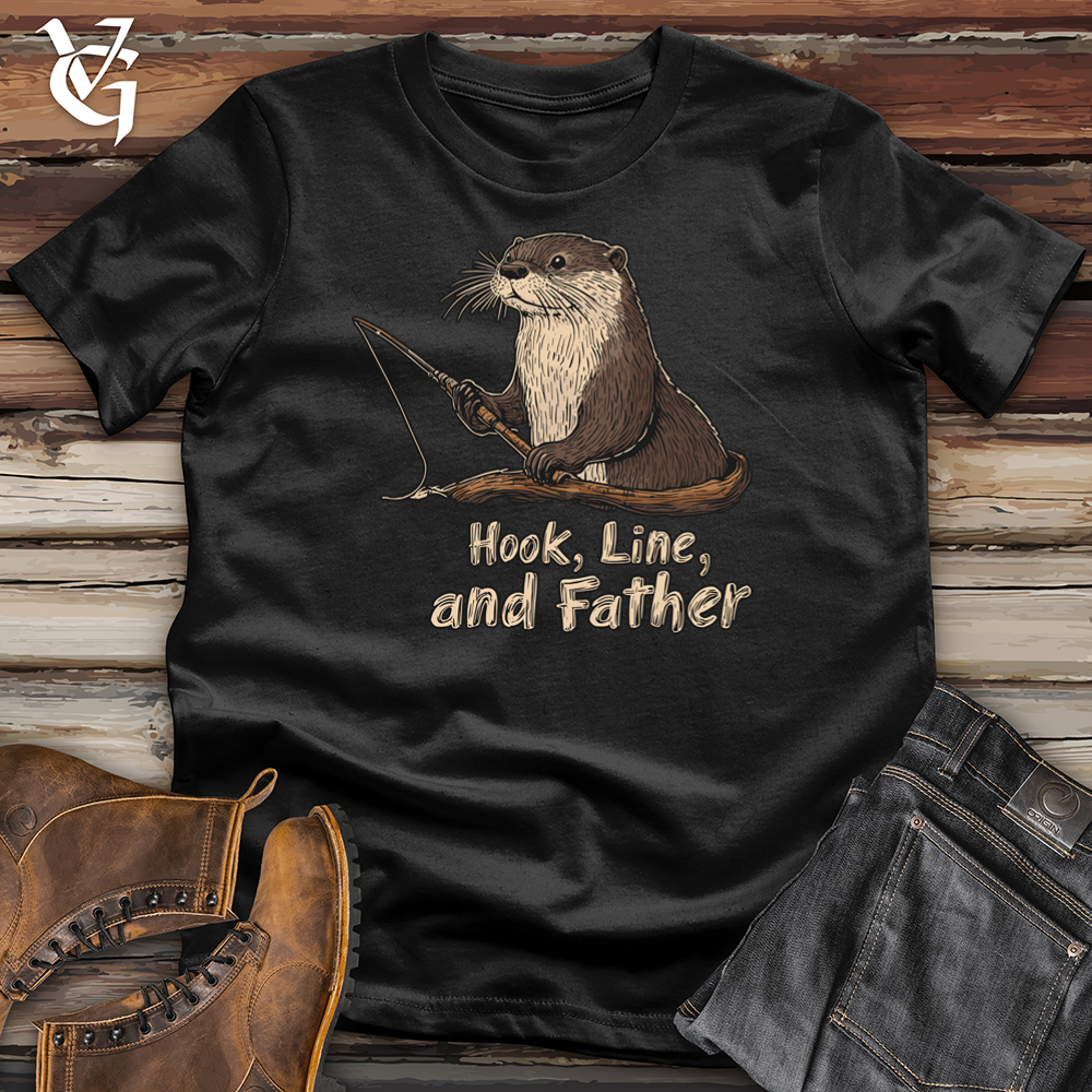 Viking Goods Hook Line and Father Otter Softstyle Tee Black / L