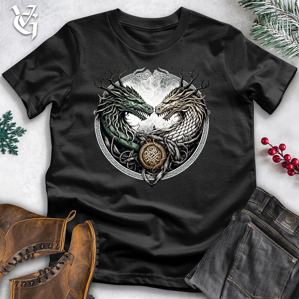 Viking Goods Horned Twin Dragons Cotton Tee Black / L