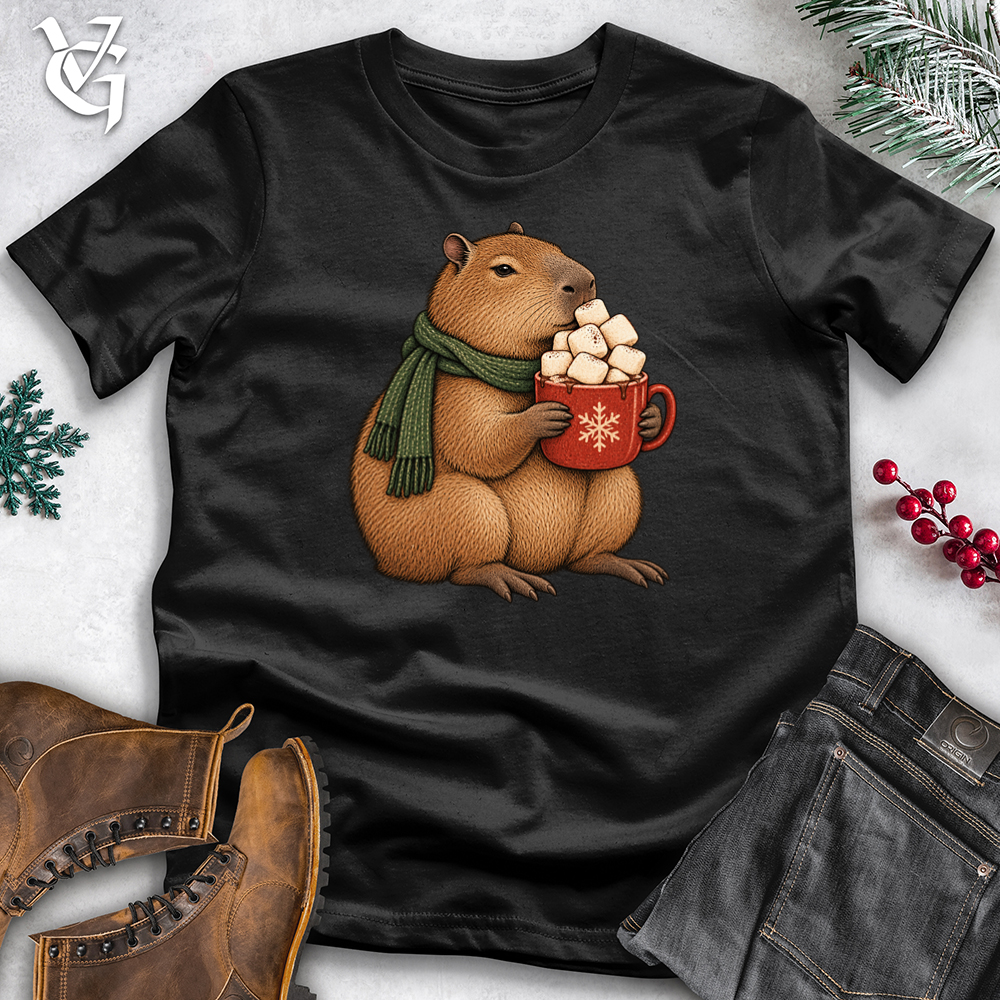Viking Goods Hot Chocolate Capybara Softstyle Tee Black / L
