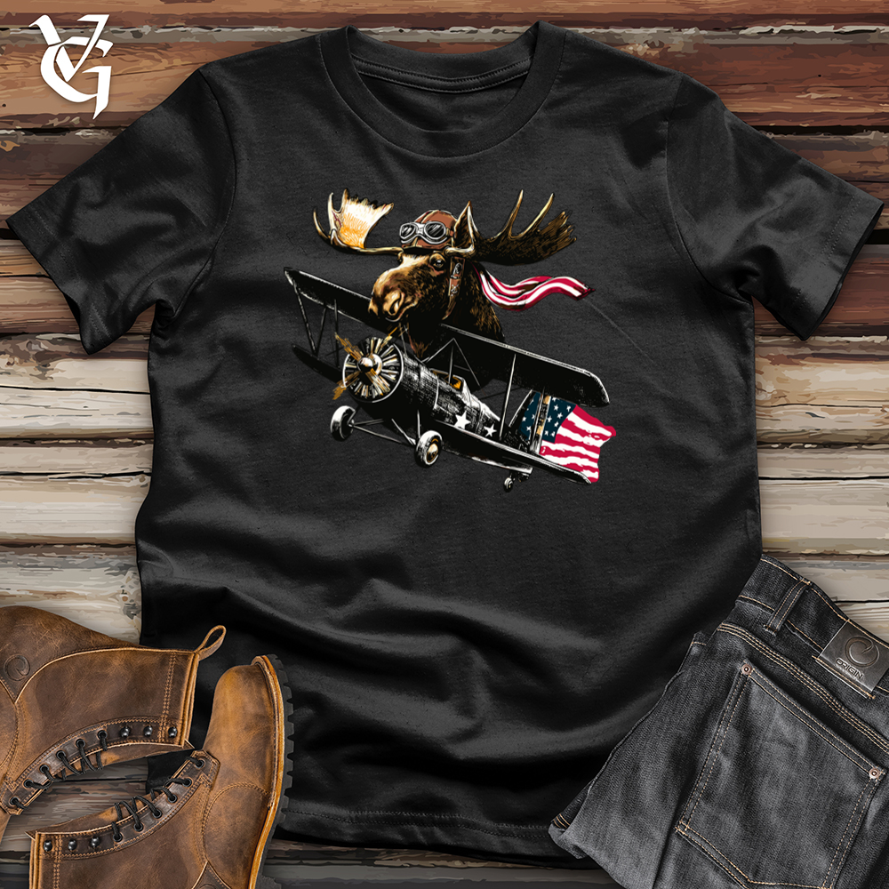 Viking Goods Merica Moose Flight Softstyle Tee Black / L