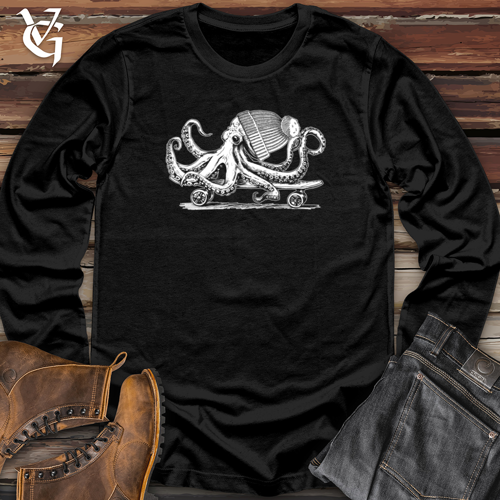 Viking Goods Octopus Chillin Skateboard Long Sleeve Dark Grey / L