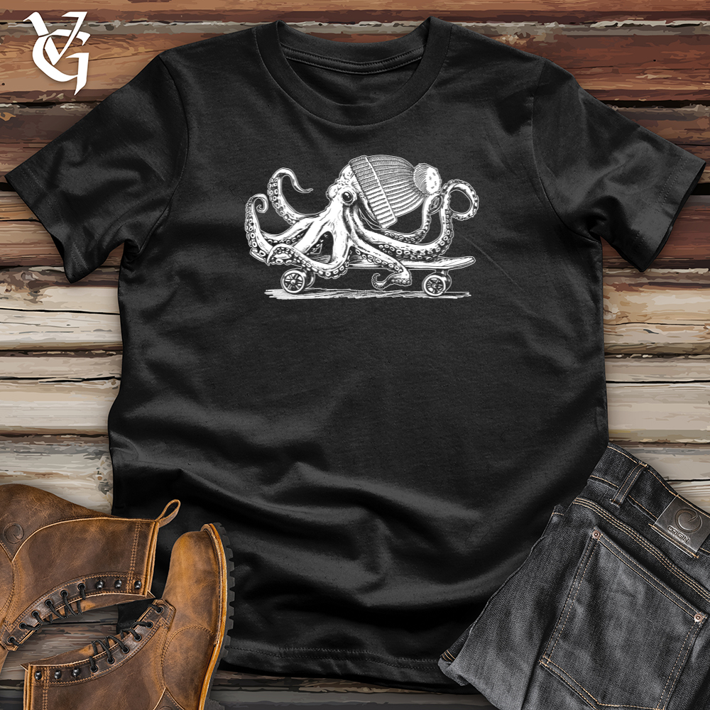Viking Goods Octopus Chillin Skateboard Softstyle Tee Black / L