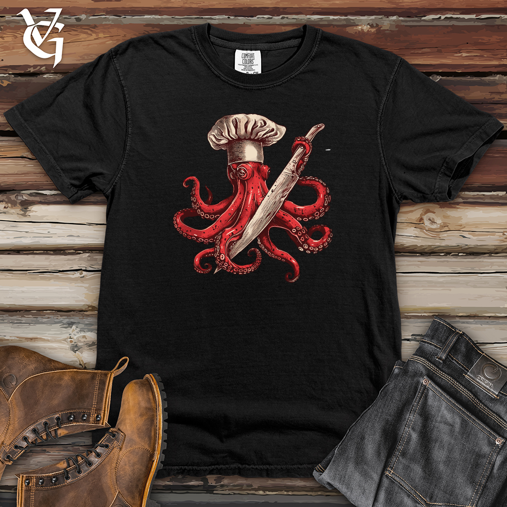 Viking Goods Octopus Dangerous Chef Heavy Cotton Comfort Colors Tee Black / L