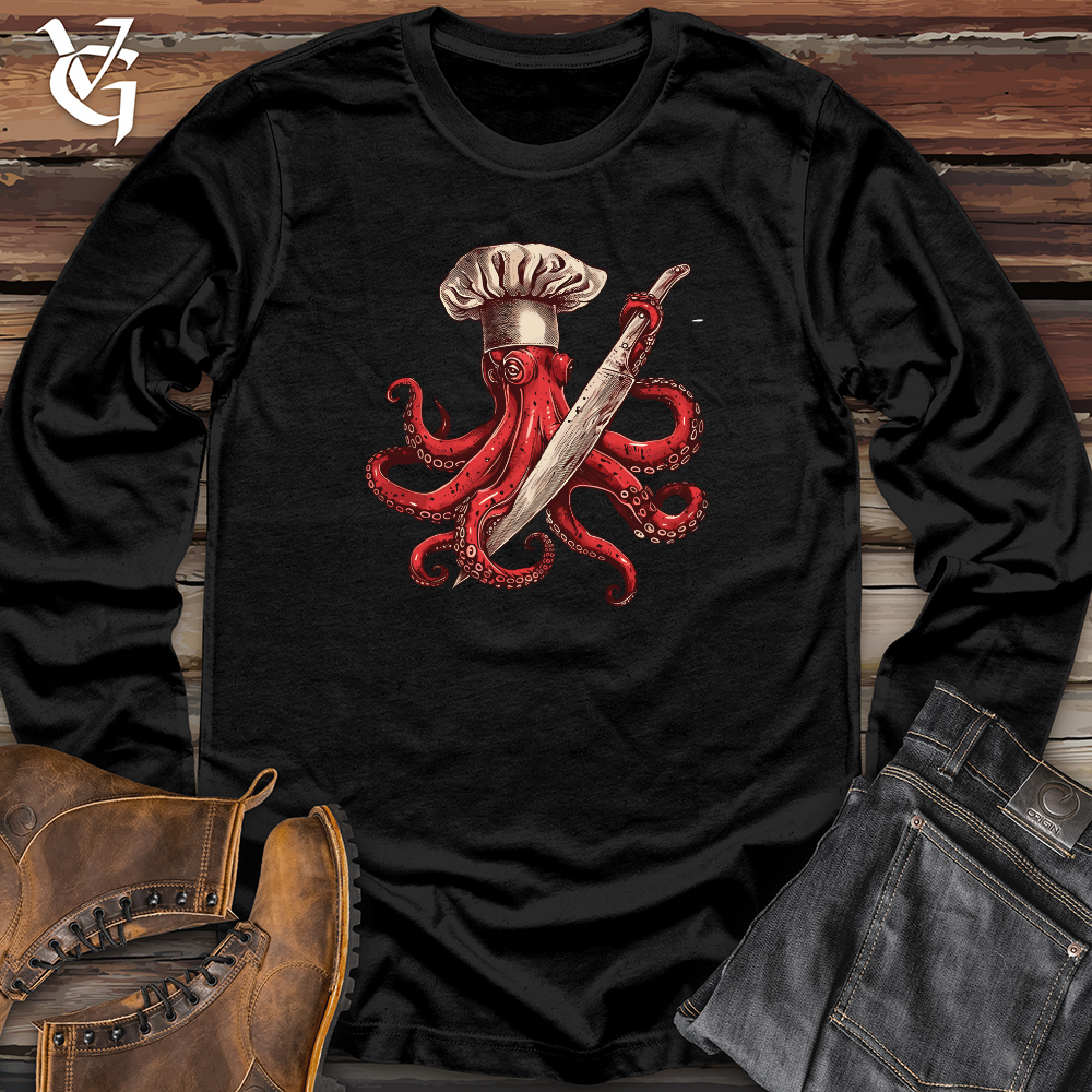 Viking Goods Octopus Dangerous Chef Long Sleeve Dark Grey / L