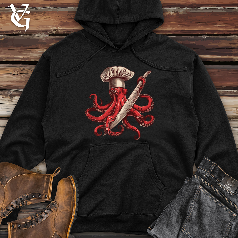 Viking Goods Octopus Dangerous Chef Midweight Hooded Sweatshirt Black / L