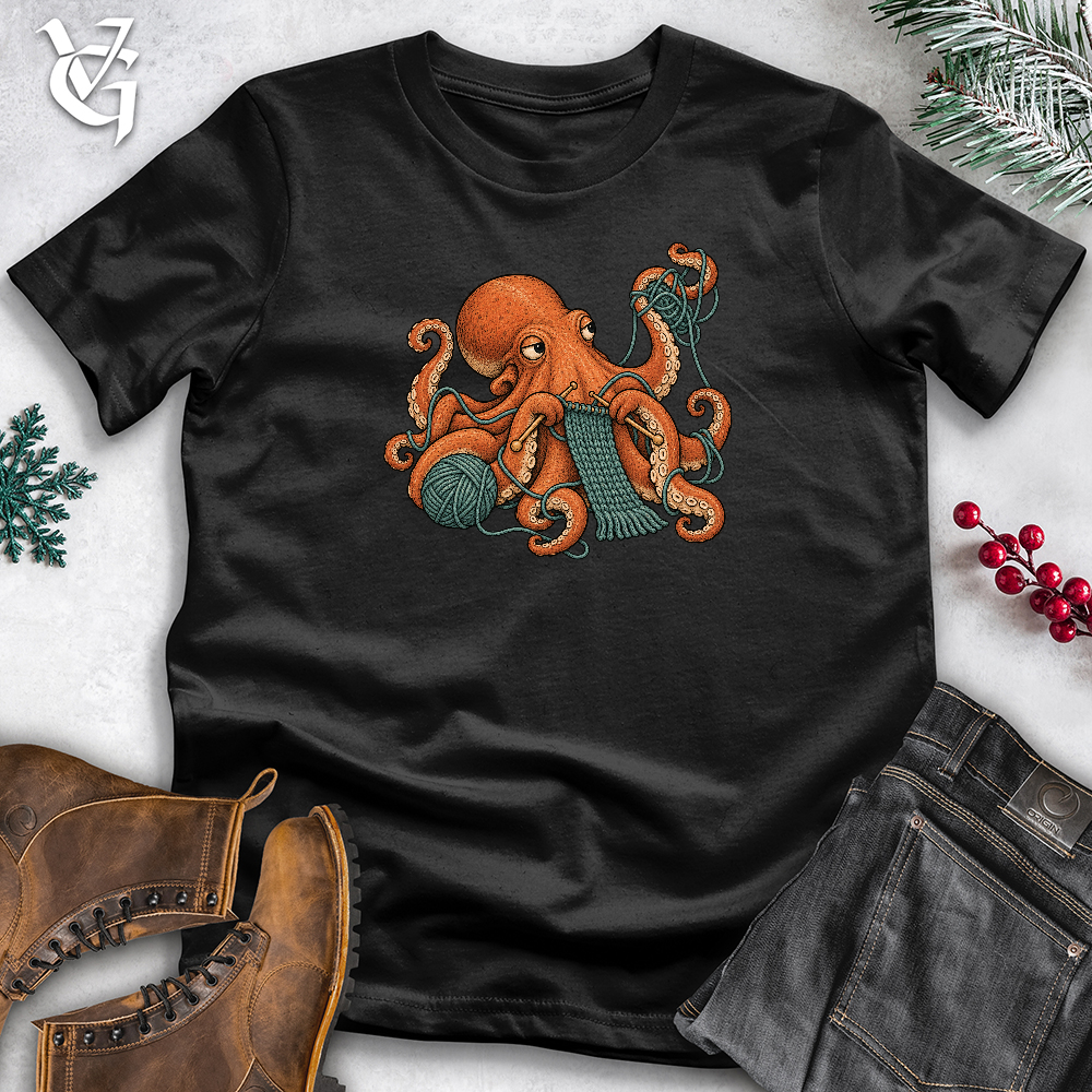 Viking Goods Octopus Knitting Softstyle Tee Black / L