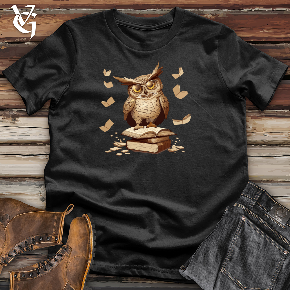 Viking Goods Owl Bookworm Adventure Cotton Tee Black / L