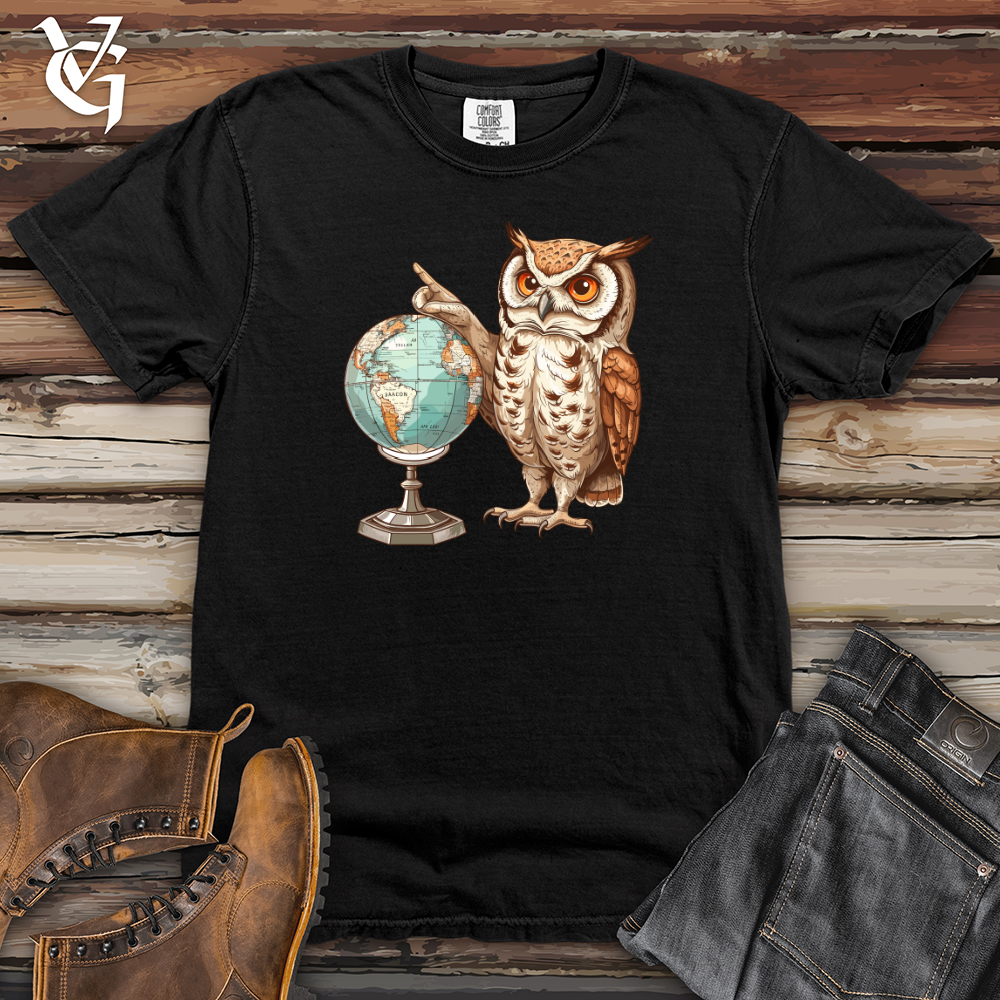 Viking Goods Owl Geographer Discovery Heavy Cotton Comfort Colors Tee Black / L