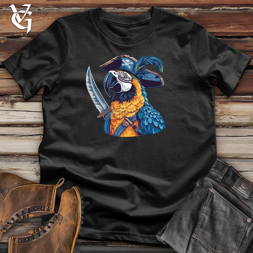 Viking Goods Parrot Pirate Captain Cotton Tee Black / L