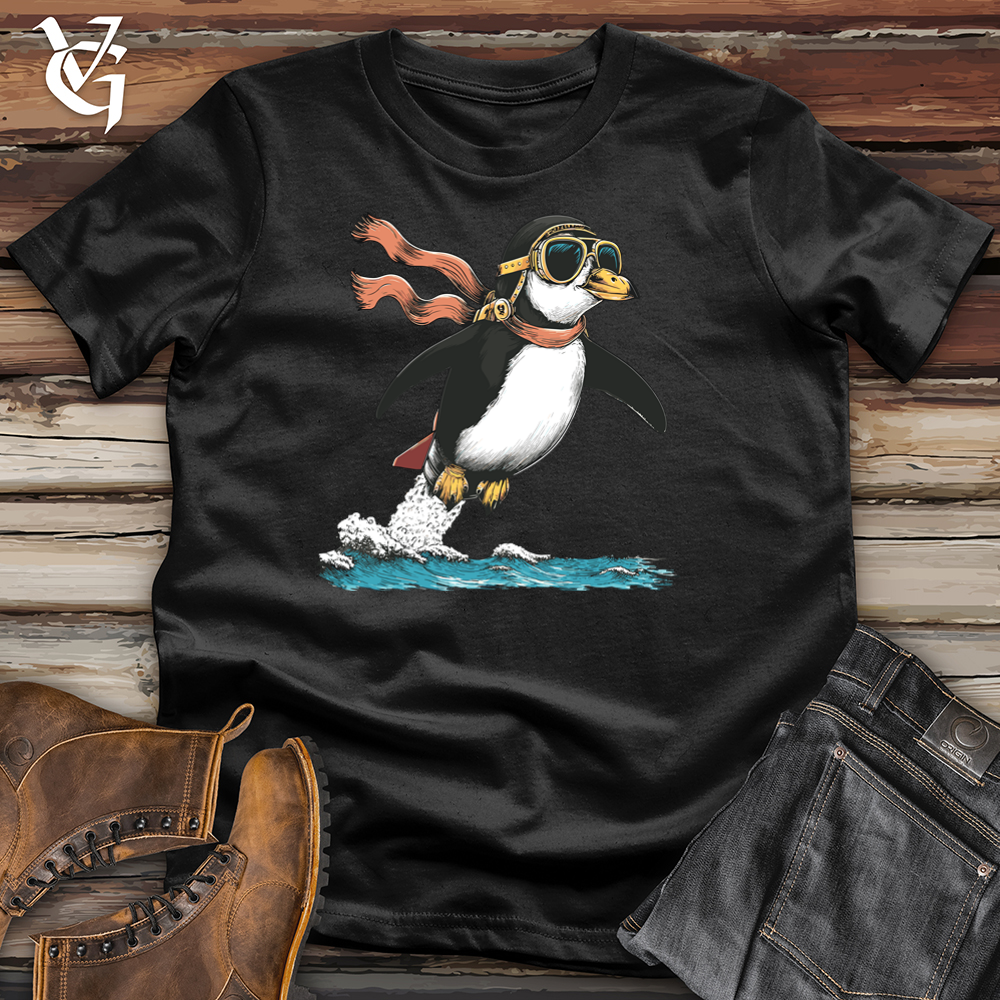 Viking Goods Penguin Blast Off Softstyle Tee Black / L