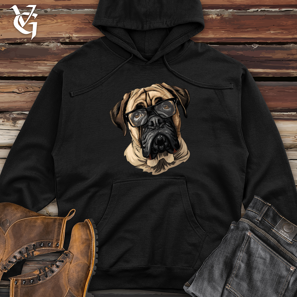 Viking Goods Pensive English Mastiff Portrait Midweight Hooded Sweatshirt Black / L