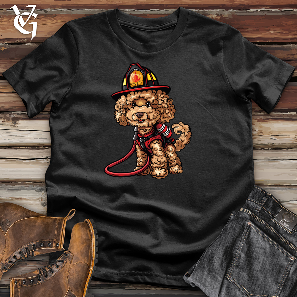 Viking Goods Poodle Firefighter Hero Cotton Tee Black / L