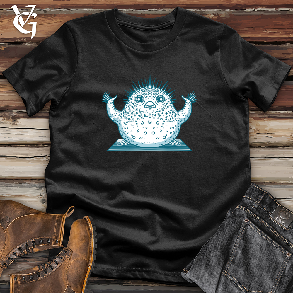 Viking Goods Pufferfish Yoga Pose Softstyle Tee Black / L
