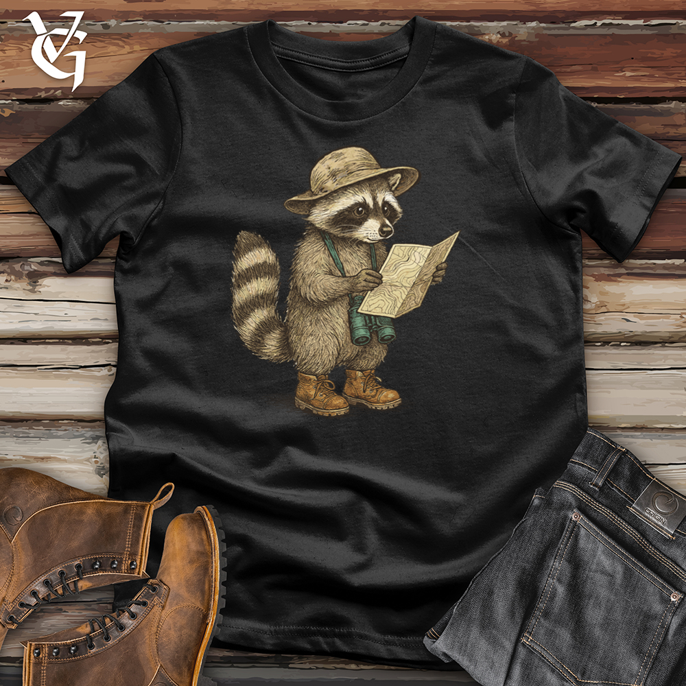 Viking Goods Raccoon Hiker With Map Tee Black / L