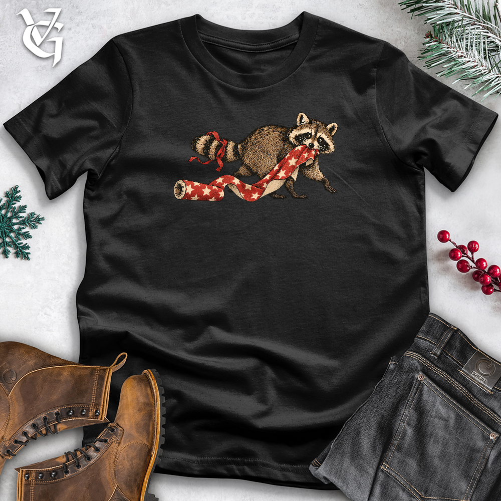 Viking Goods Racoon Stealing Wrapping Softstyle Tee Black / L
