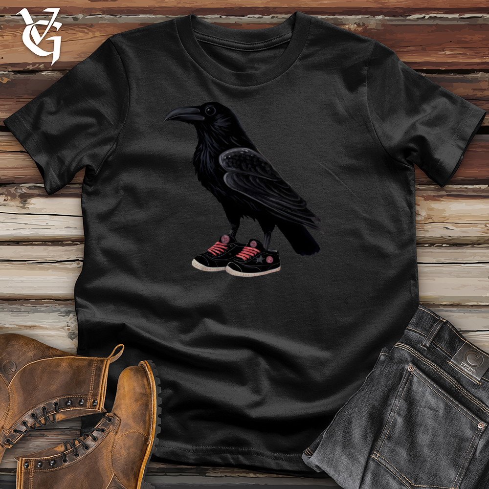 Viking Goods Raven Wearing Sneakers Tee Black / L