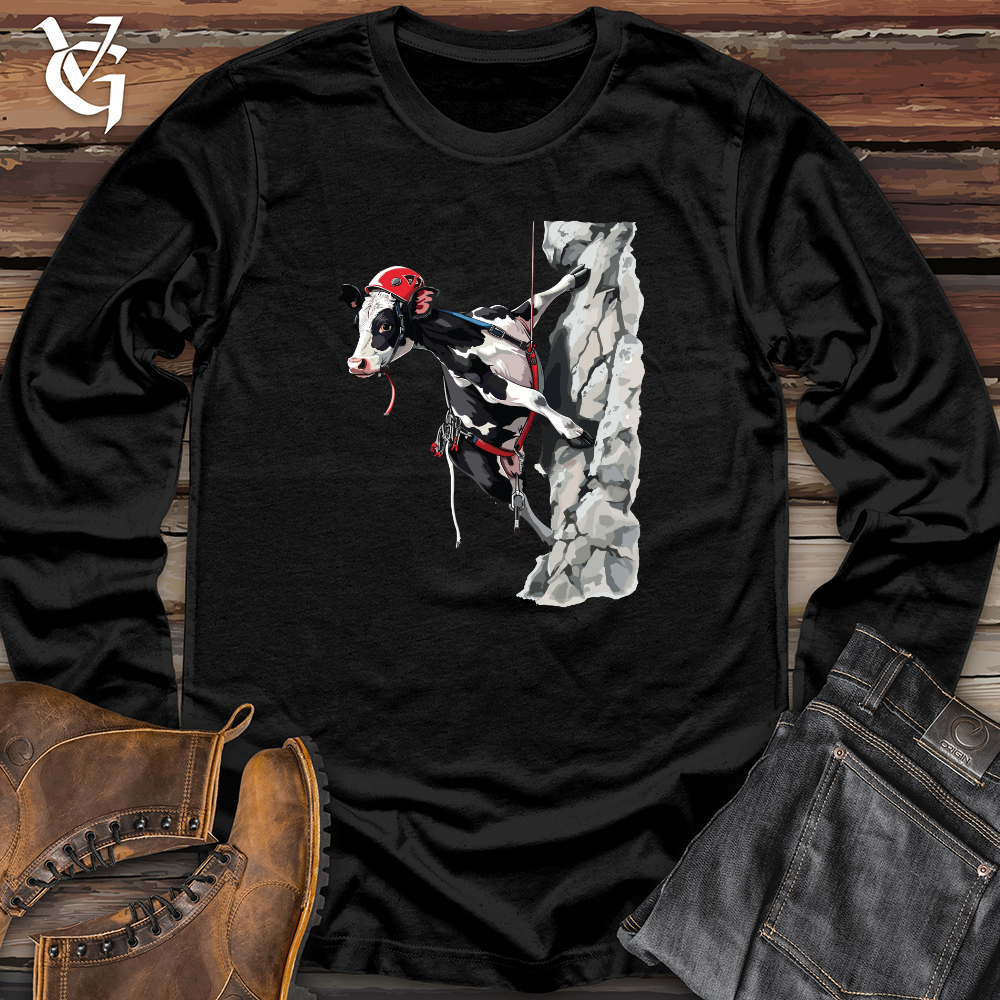 Viking Goods Rock Climbing Cow Long Sleeve Black / L