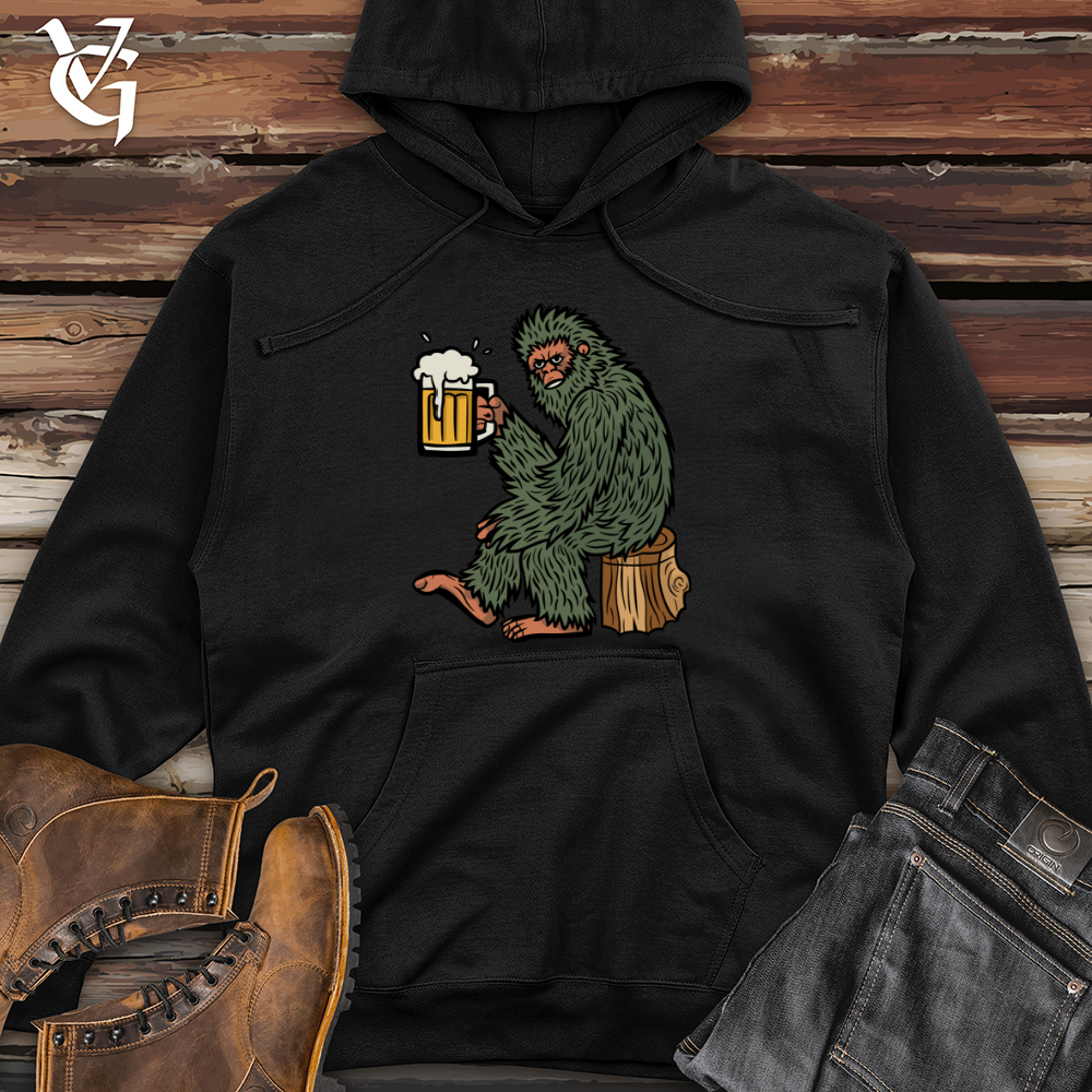 Viking Goods Sasquatch Beer Midweight Hooded Sweatshirt Black / L