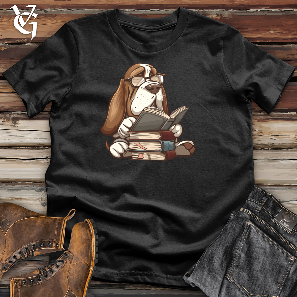 Viking Goods Scholarly Hound Librarian Cotton Tee Black / L