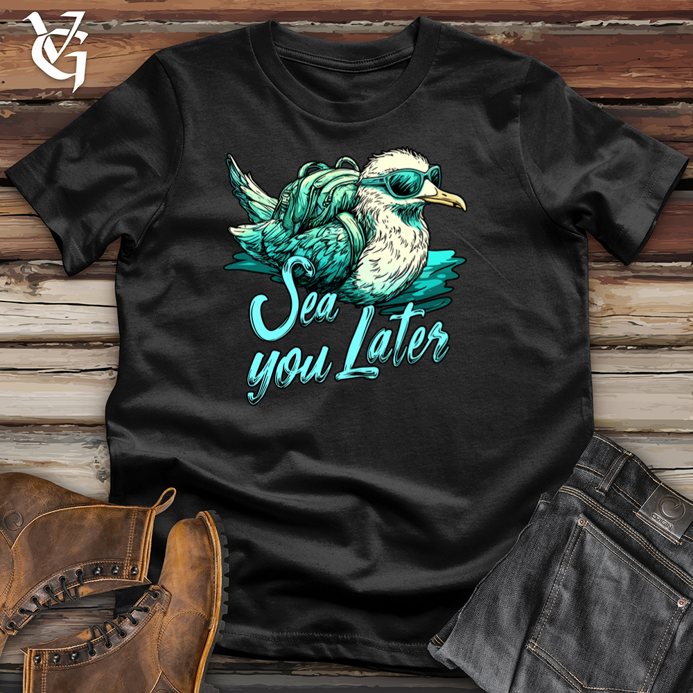 Viking Goods Sea You Later Seagull Softstyle Tee Black / L