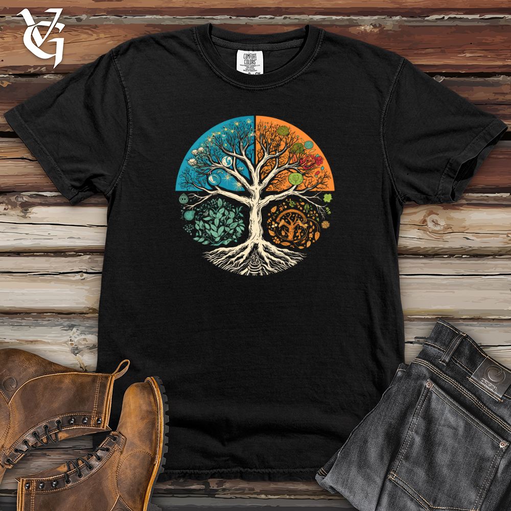 Viking Goods Seasons Tree Cycle Heavy Cotton Comfort Colors Tee Black / L