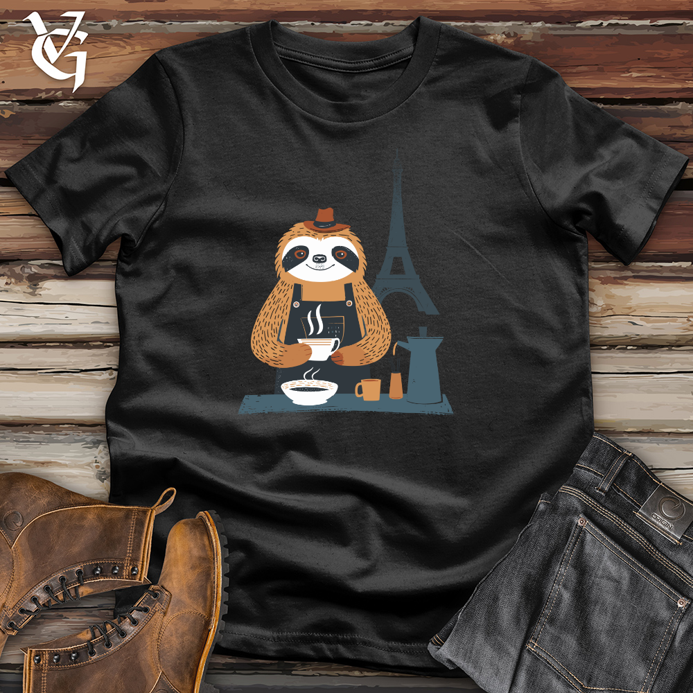 Viking Goods Sloth Barista Charm Cotton Tee Black / L