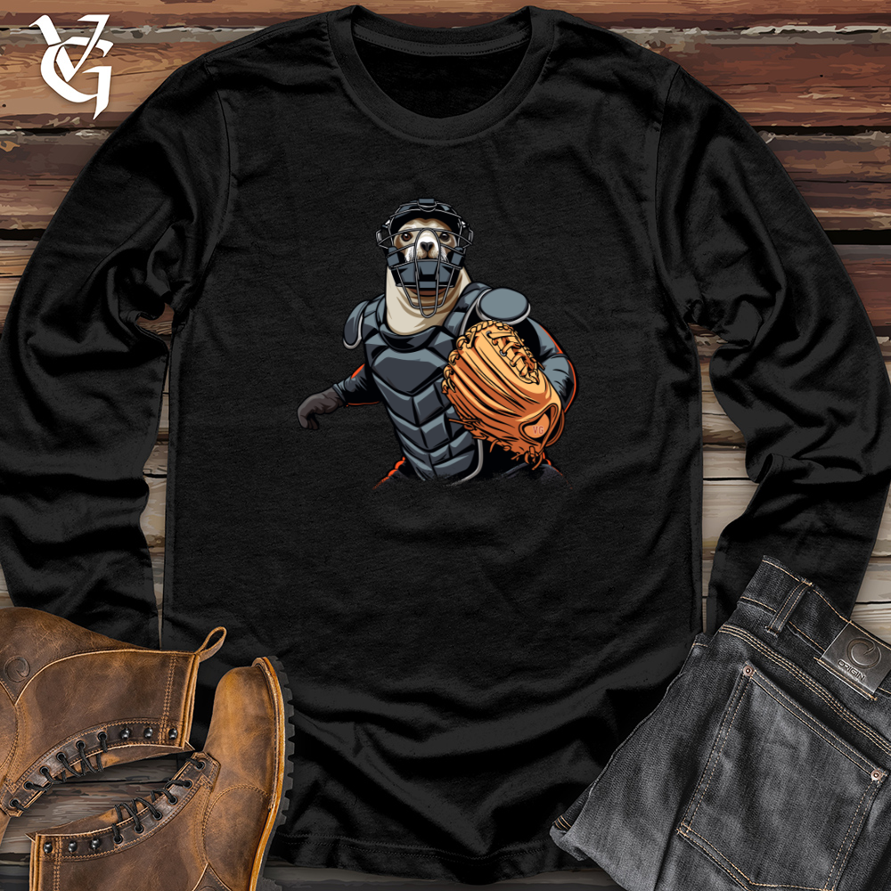 Viking Goods Sloth Baseball Catcher Long Sleeve Cardinal / L