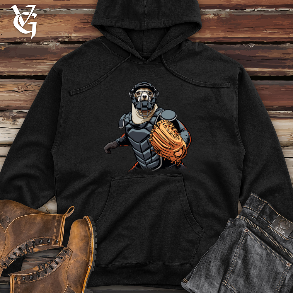 Viking Goods Sloth Baseball Catcher Midweight Hooded Sweatshirt Army / L