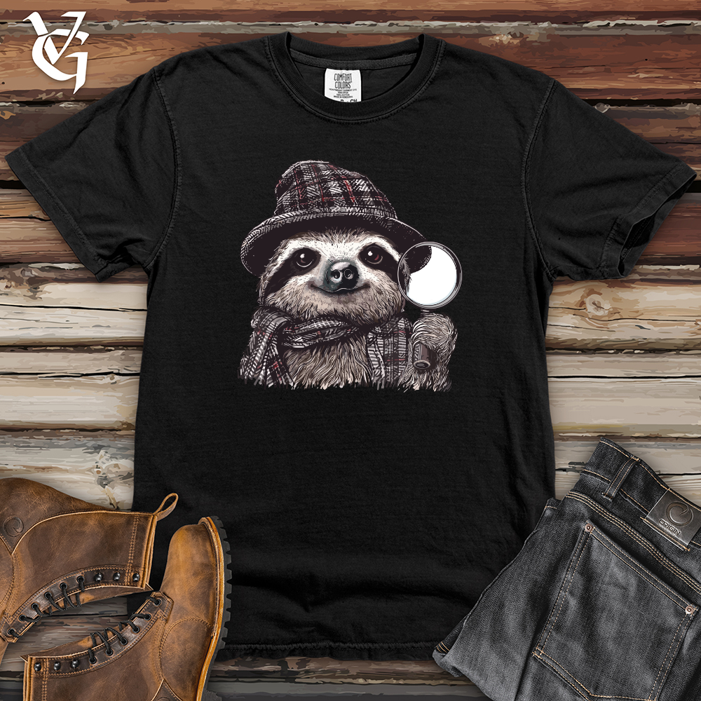 Viking Goods Sloth Detective Heavy Cotton Comfort Colors Tee Black / L