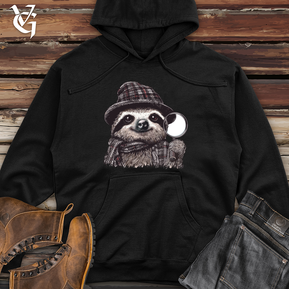 Viking Goods Sloth Detective Midweight Hooded Sweatshirt Army / L