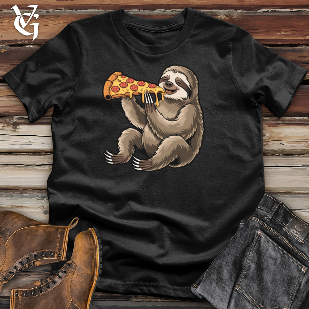 Viking Goods Sloth Eating Pizza Softstyle Tee Black / L