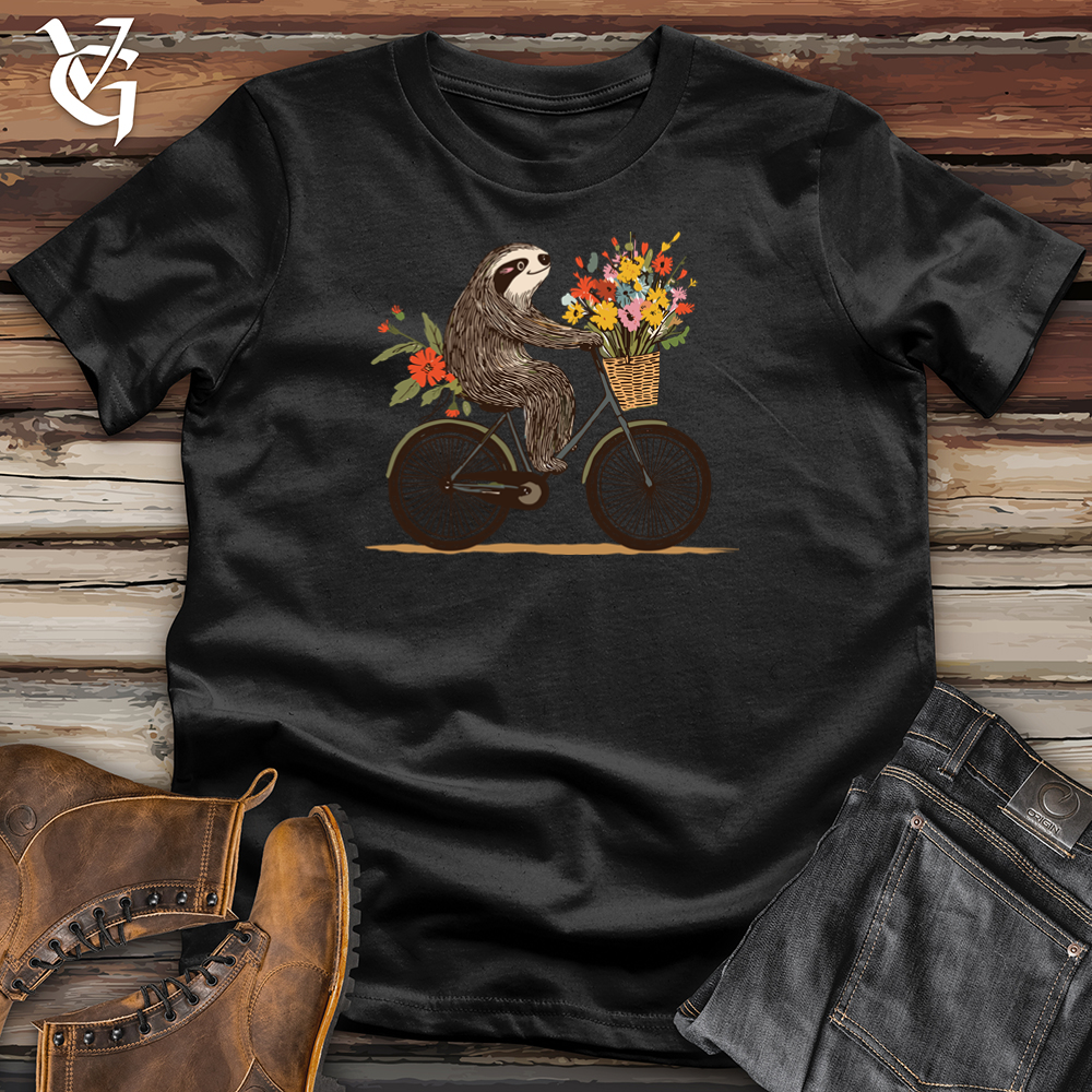 Viking Goods Sloth Flower Bike Softstyle Tee Black / L