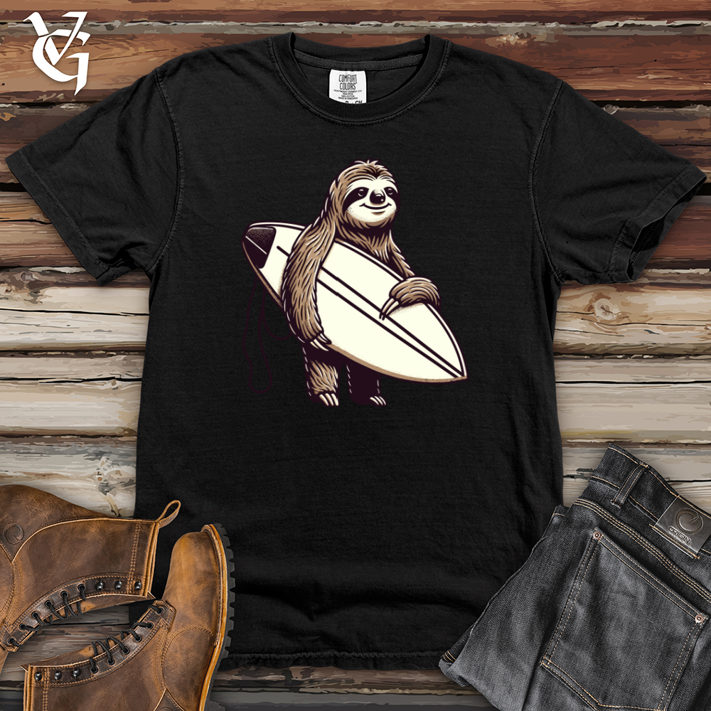 Viking Goods Sloth Surfer Heavy Cotton Comfort Colors Tee Black / L