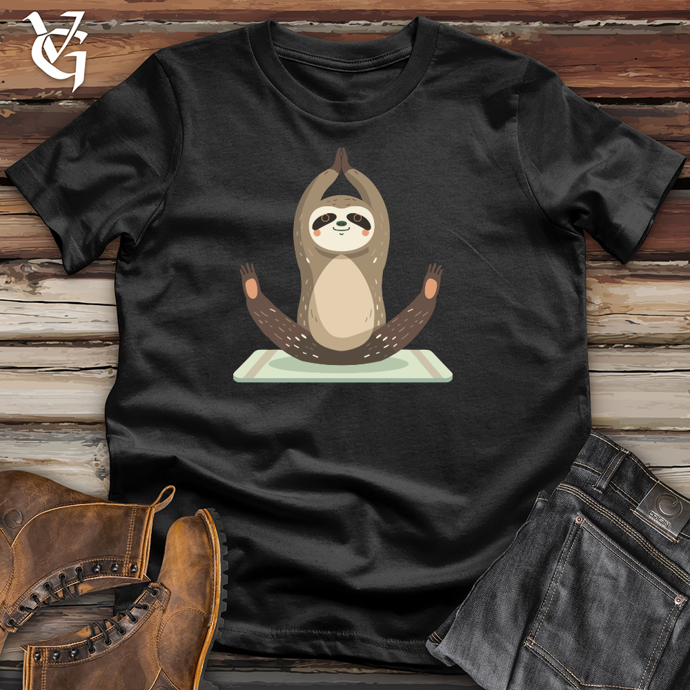 Viking Goods Sloth Yoga Serenity Cotton Tee Black / L